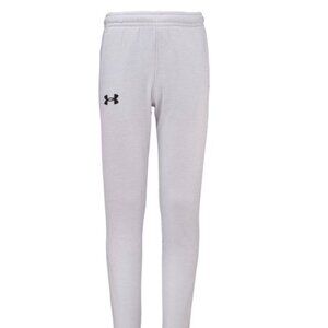 NWT Under Armour Boys Athletic fit Fleece Joggers Light Gray Sized Youth Medium